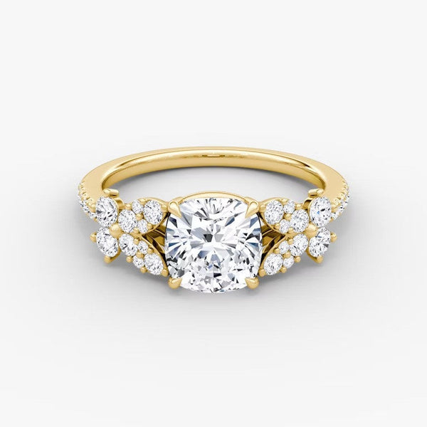 Marigold Cushion Pavé Lab Diamond Ring