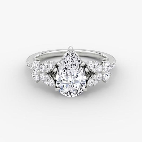 Marigold Pear Pavé Lab Diamond Ring