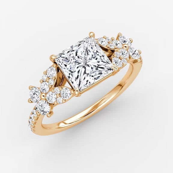 Marigold Princess Pavé Lab Diamond Ring
