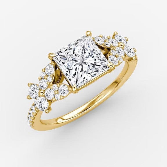 Marigold Princess Pavé Lab Diamond Ring