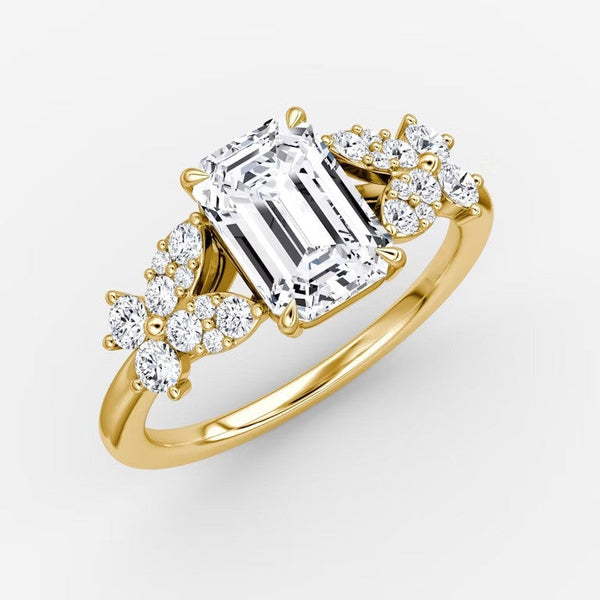 Marigold Emerald Lab Diamond Ring