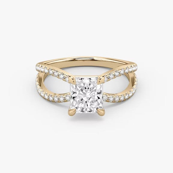 Butterfly Radiant Pavéful Lab Diamond Engagement Ring