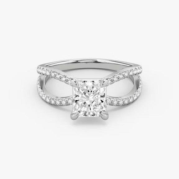 Butterfly Radiant Pavéful Lab Diamond Engagement Ring