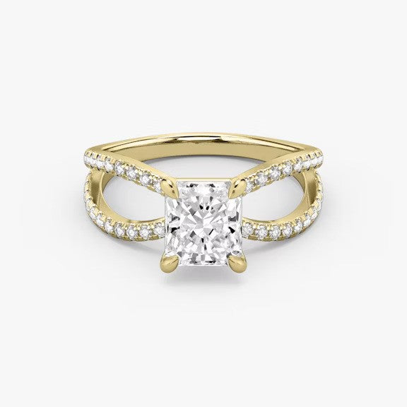 Butterfly Radiant Pavéful Lab Diamond Engagement Ring