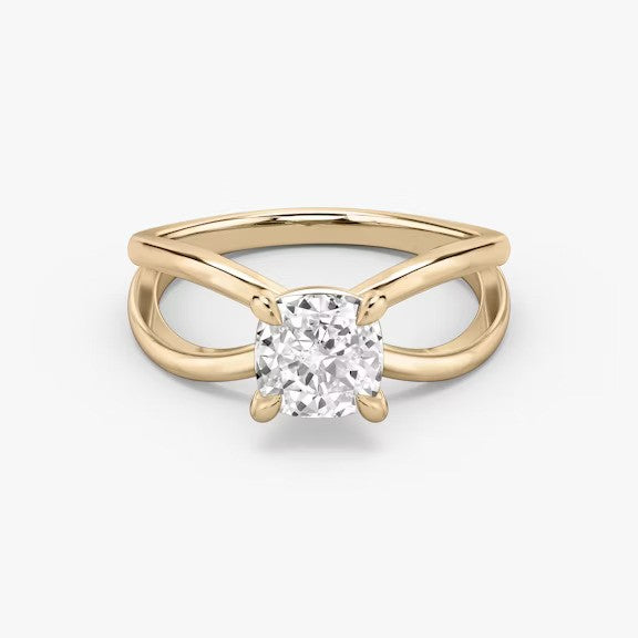 Butterfly Cushion Lab Diamond Engagement Ring