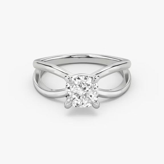 Butterfly Cushion Lab Diamond Engagement Ring