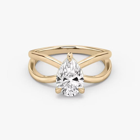 Butterfly Pear Lab Diamond Engagement Ring