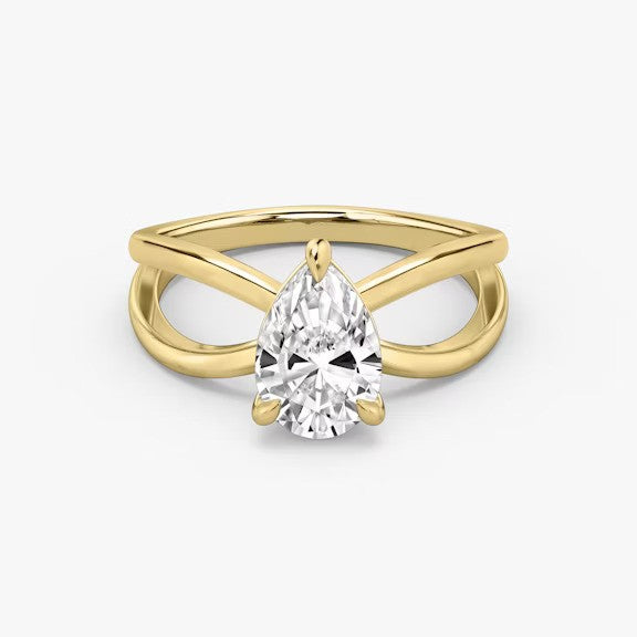Butterfly Pear Lab Diamond Engagement Ring