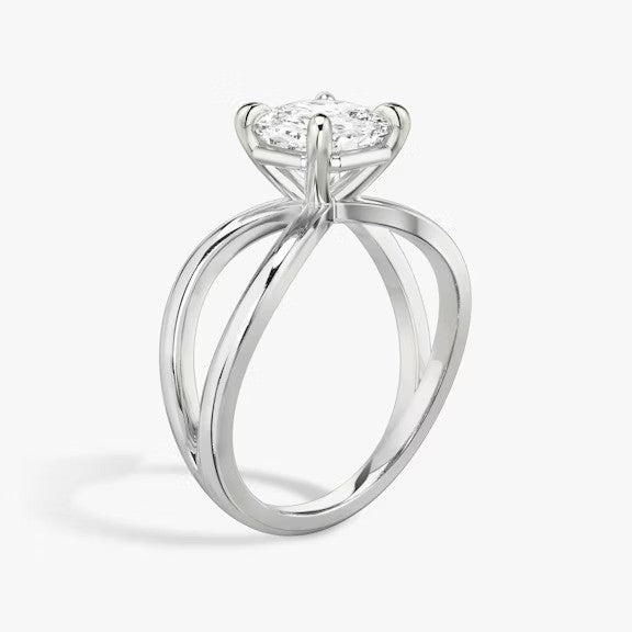 Butterfly Cushion Lab Diamond Engagement Ring