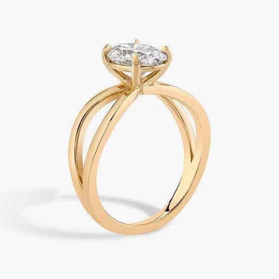 Butterfly Oval Lab Diamond Engagement Ring