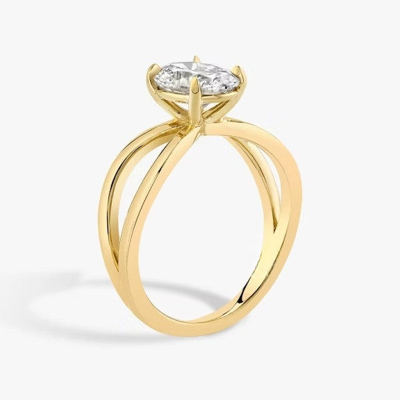 Butterfly Oval Lab Diamond Engagement Ring