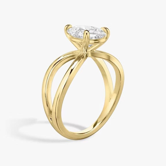 Butterfly Pear Lab Diamond Engagement Ring