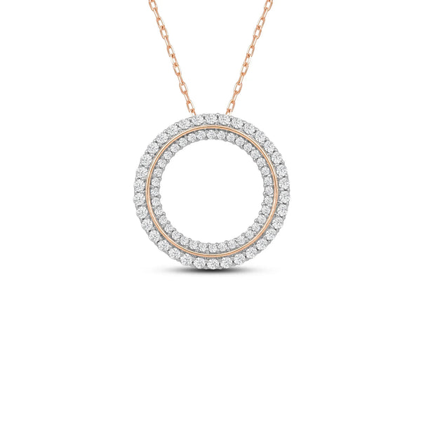Concentric Circles Round Lab Grown Diamonds Pendant