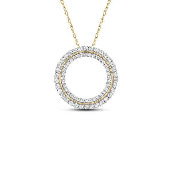 Concentric Circles Round Lab Grown Diamonds Pendant