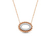 Oval Cluster Beads Lab Diamond Pendant
