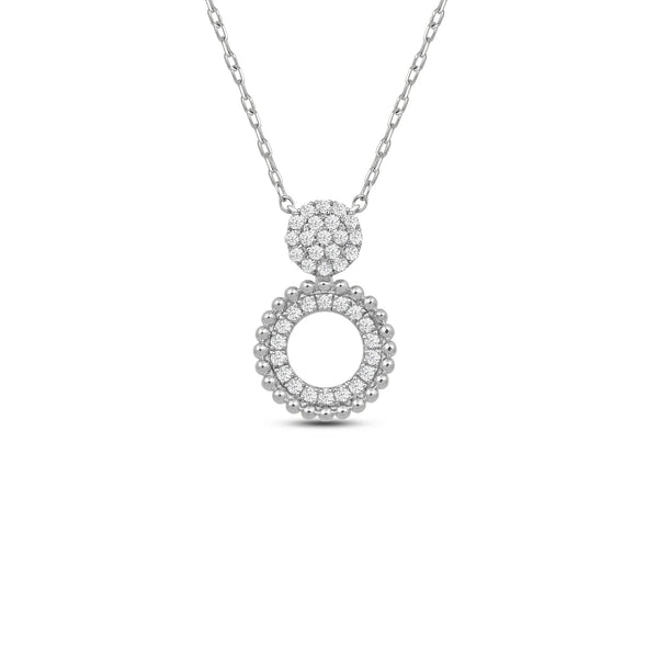 Round Cluster Beads Lab Diamond Pendant