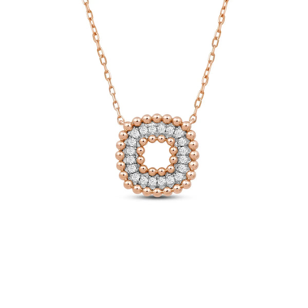 Cushion Cluster Beads Lab Diamond Pendant