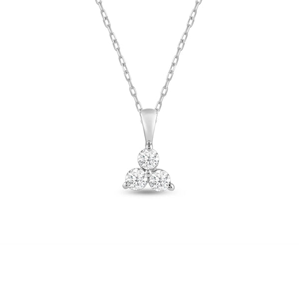 Three Stone Round Lab Grown Diamond Pendant