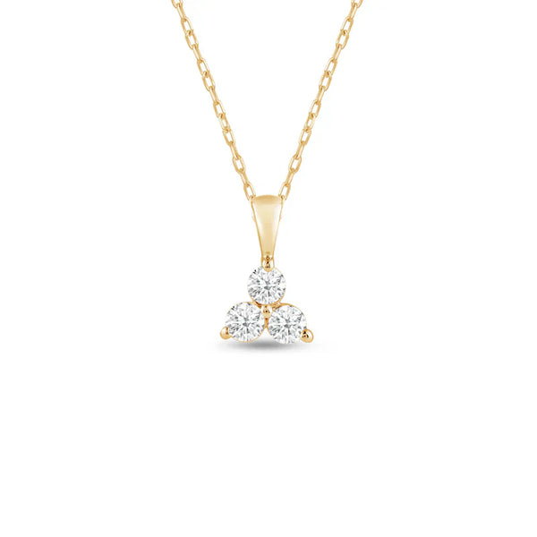 Three Stone Round Lab Grown Diamond Pendant