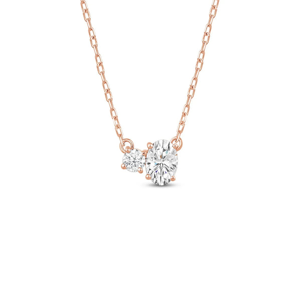 Toi et Moi Oval & Round Lab Grown Diamond Pendant