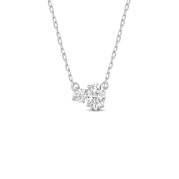 Toi et Moi Oval & Round Lab Grown Diamond Pendant
