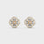 Flower with Four Petals Halo Diamond Earrings