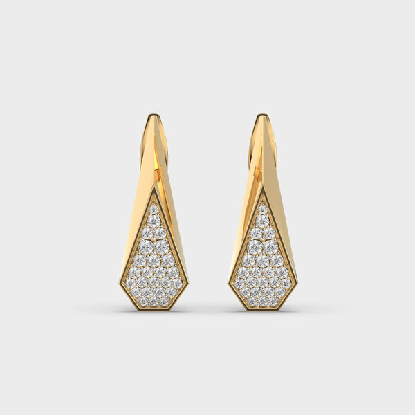 Astra Pave Diamond Drop Earrings