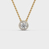 Bright Round Padma Cut Diamond Circle Pendant With Chain