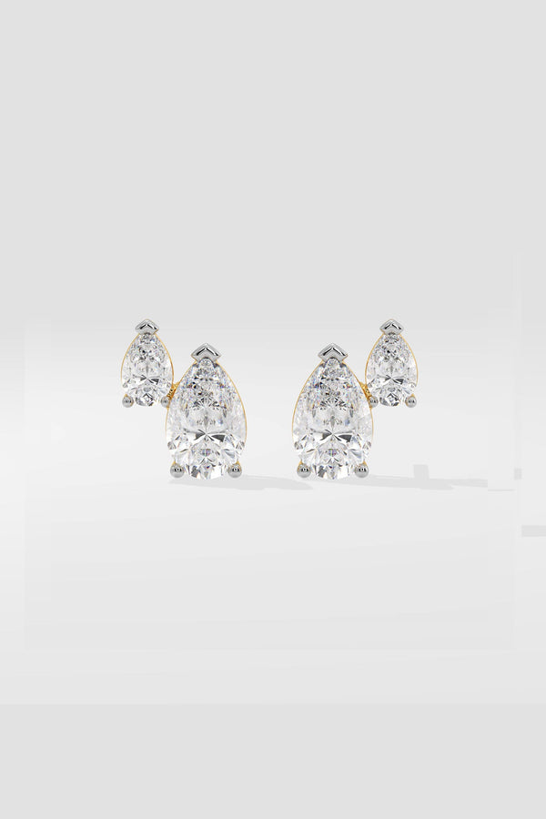 2 ct Pear Duo Studs