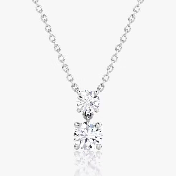 Double Round Lab Grown Diamond Pendant