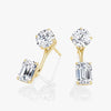 Round Emerald Lab Diamond Ear Jacket Earring