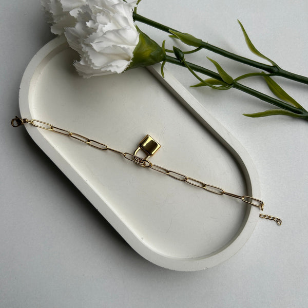 LOCK BRACELET - 18K GOLD-PLATED