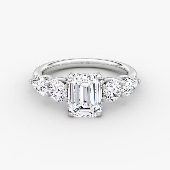 Anomaly Emerald & Pear Lab Grown Diamond Engagement Ring