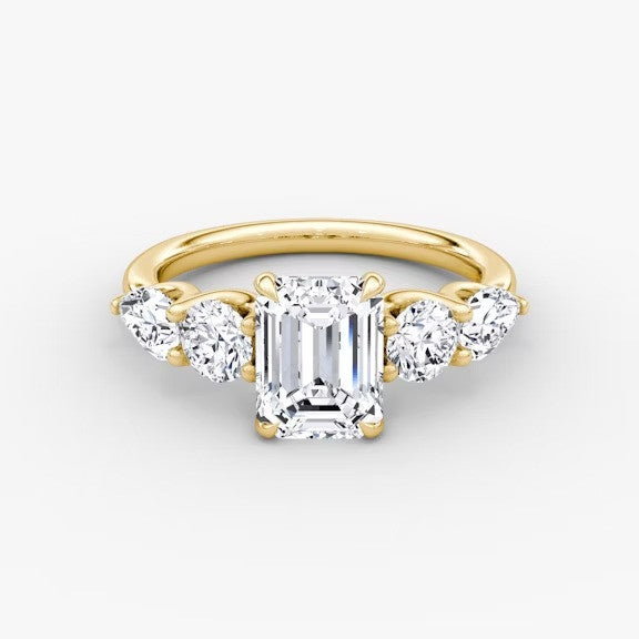 Anomaly Emerald & Pear Lab Grown Diamond Engagement Ring