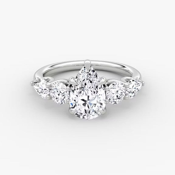 Anomaly Pear Lab Grown Diamond Engagement Ring