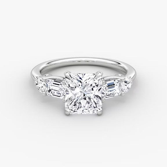 Anomaly Radiant & Emerald Lab Grown Diamond Engagement Ring