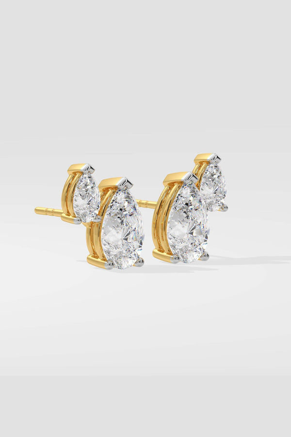 2 ct Pear Duo Studs