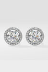 2 ct Solitaire Halo Earrings
