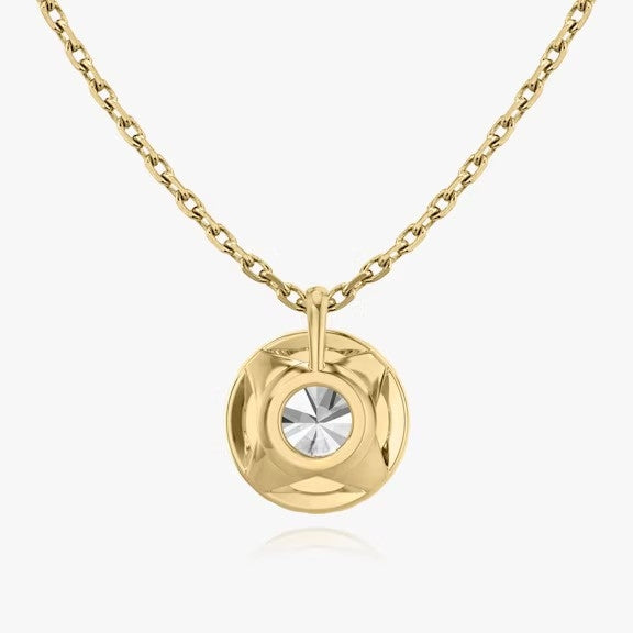 Vertical Round Princess Lab Diamond Pendant