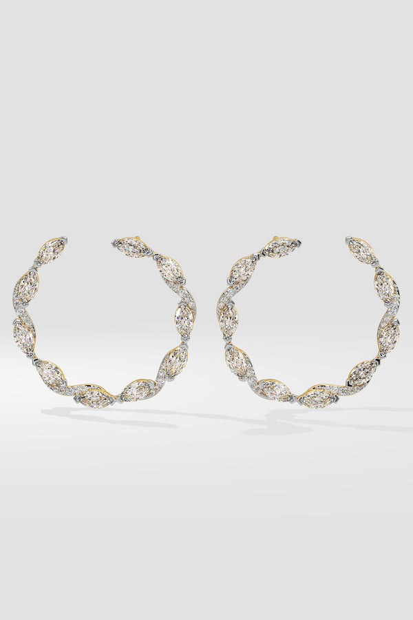 Marquise Diamond Front Hoops