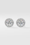 1 ct Solitaire Halo Studs