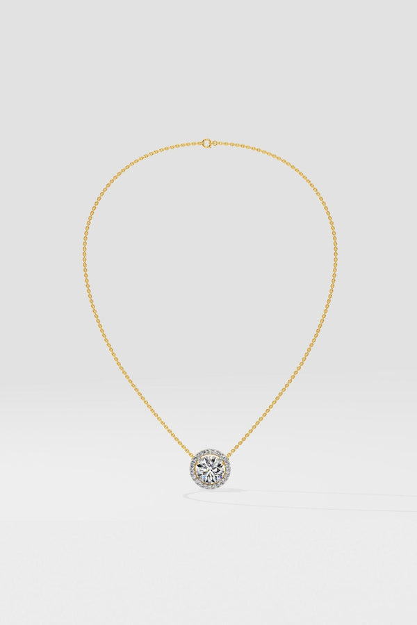 1 ct Halo Solitaire Necklace