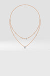 Two Layered Arrayed Solitaire Necklace