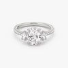 Three Stone Oval Pavé Lab Diamond Engagement Ring