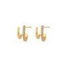 2 PIERCING ILLUSION EARRINGS - 18K GOLD-PLATED