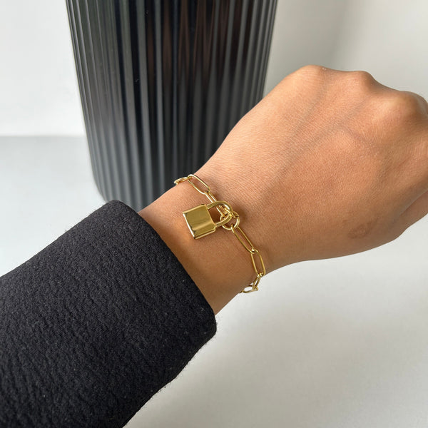 LOCK BRACELET - 18K GOLD-PLATED