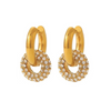 2 IN 1 PARTY HOOPS - 18K WHITE/GOLD-PLATED