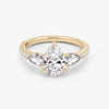 Three Stone Pear Pavé Lab Diamond Engagement Ring