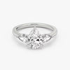 Three Stone Pear Pavé Lab Diamond Engagement Ring
