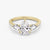 Three Stone Pear Pavé Lab Diamond Engagement Ring